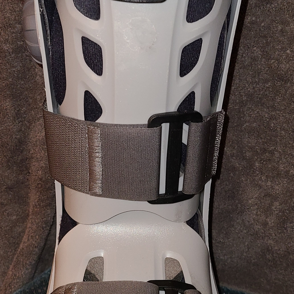 Gray and White Medical Walking Boot